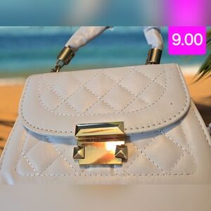 White quilted handbag
